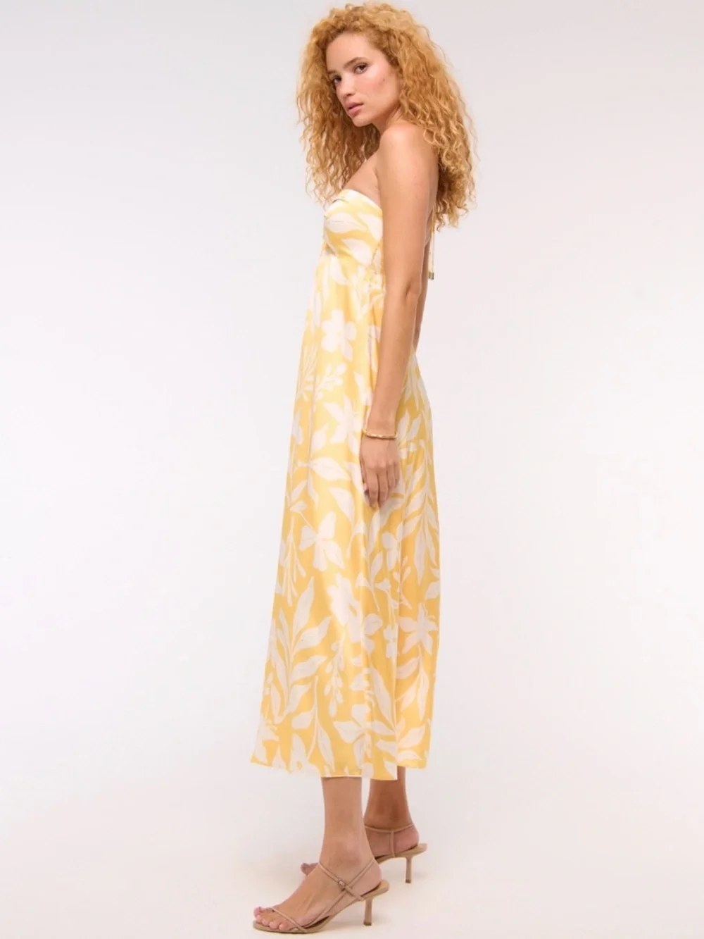 Abercrombie & Fitch Yellow and White Floral Maxi Dress